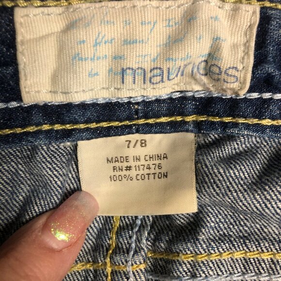 Maurices Jean Capri Pants Womens Size 7 - 8 Blue Distressed Denim Casual Travel - Picture 6 of 8